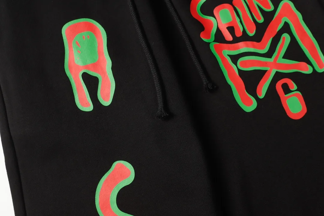 Saint Michael series of fashionable casual long sweatpants Style number: 245P190 Color: Black Size: S M L XL